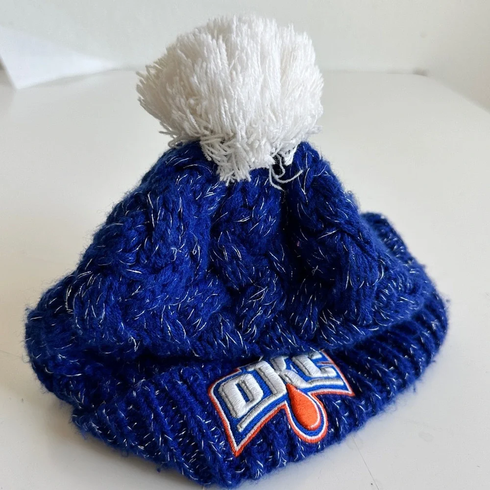 OKC Thunder 47 Brand NBA Womens beanie hat Blue and silver knit one size